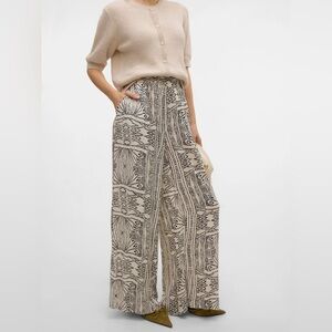 Vero Moda High Rise Trousers Wide Leg Pants Size Small Boho Resortwear Travel